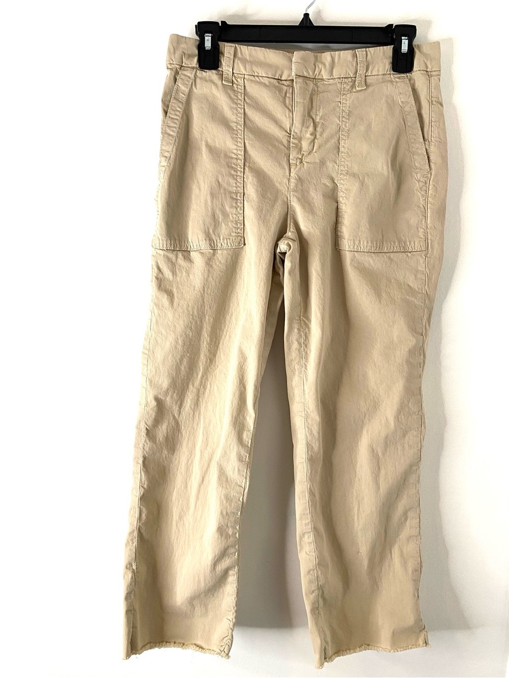 Frank & Eileen Blackstone Cream Cotton Utility Pants Raw Hem
